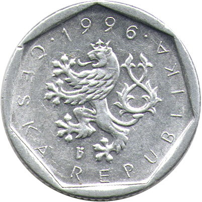 Чехия 20 геллеров 1996 год