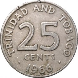 Тринидад и Тобаго 25 центов 1966 год
