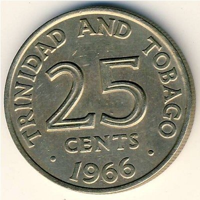 Тринидад и Тобаго 25 центов 1966 год