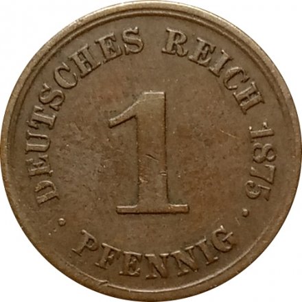 Германия 1 пфенниг 1875 год (E)