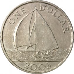 Бермудские острова 1 доллар 2003 год - Парусник