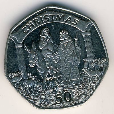 Гибралтар 50 пенсов 2003 год - Рождество. Мария и Иосиф