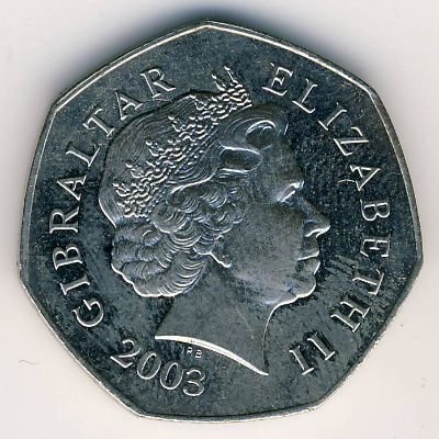 Гибралтар 50 пенсов 2003 год - Рождество. Мария и Иосиф