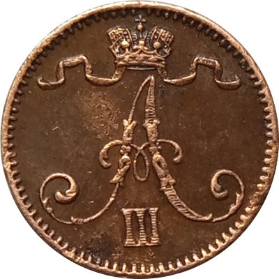 Финляндия 1 пенни 1894 год - Александр III - XF