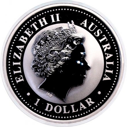 Австралия 1 доллар 2005 год - Австралийская кукабарра /сидящая на ветке, надпись в кругу/