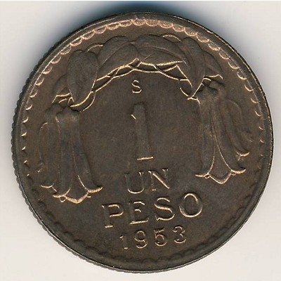 Чили 1 песо 1953 год