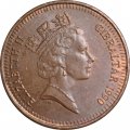 Гибралтар 1 пенни 1990 год (AA) - Берберская куропатка