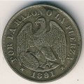 Чили 20 сентаво 1891 год