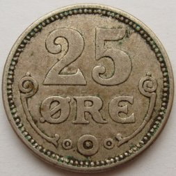 Дания 25 эре 1915 год - Король Кристиан X