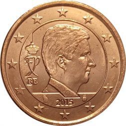 Бельгия 2 евроцента 2015 год