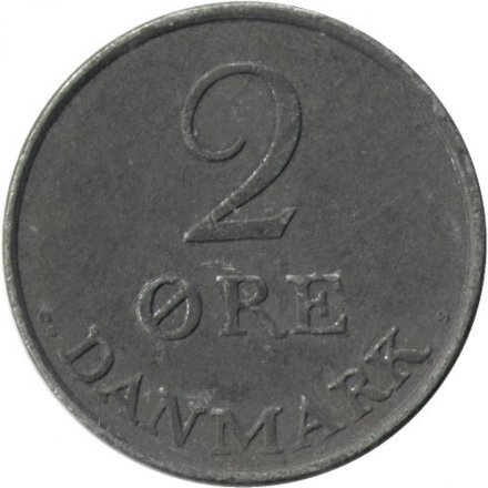 Дания 2 эре 1965 год (цинк)