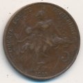 Франция 5 сантимов 1915 год