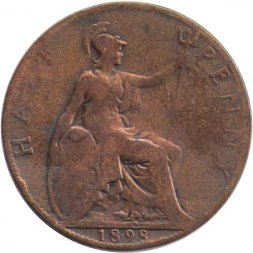 Великобритания 1/2 пенни 1898 год