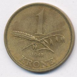 Дания 1 крона 1942 год - Король Кристиан X
