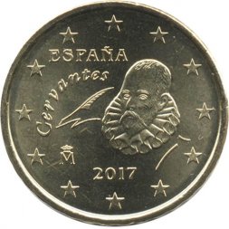 Испания 10 евроцентов 2017 год - Мигель де Сервантес