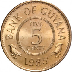 Гайана 5 центов 1985 год UNC