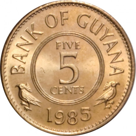 Гайана 5 центов 1985 год UNC