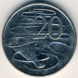 Австралия 20 центов 2010 год - Утконос