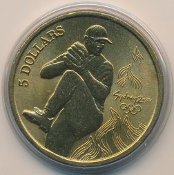 Австралия 5 долларов 2000 год - Олимпийские игры в Сиднее. Бейсбол