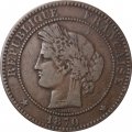 Франция 10 сантимов 1870 год