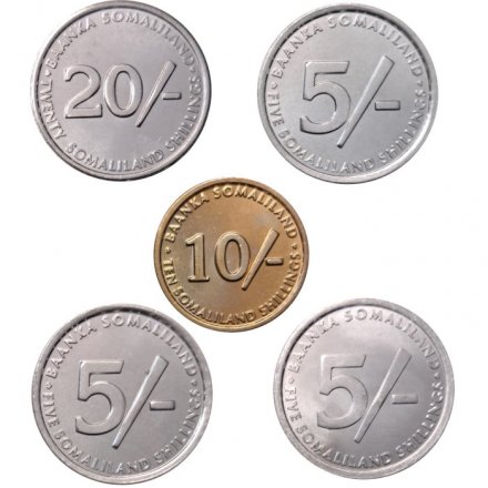 Набор из 5 монет Сомалиленд 2002-2005 год