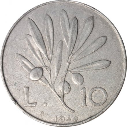 Италия 10 лир 1949 год - Пегас