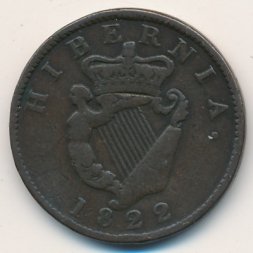 Ирландия 1/2 пенни 1822 год