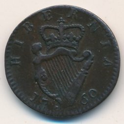 Ирландия 1 фартинг 1760 год