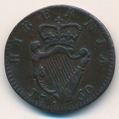 Ирландия 1 фартинг 1760 год