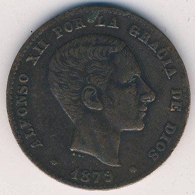 Испания 10 сентимо 1879 год