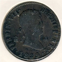 Испания 4 мараведи 1829 год