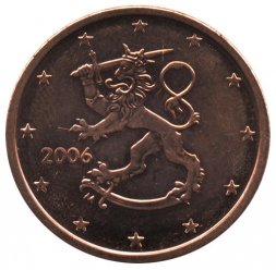 Финляндия 2 евроцента 2006 год - Герб Финляндии