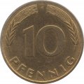 ФРГ 10 пфеннигов 1985 год - F