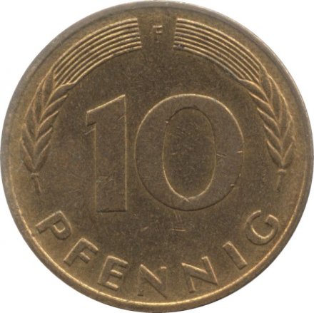 ФРГ 10 пфеннигов 1985 год - F