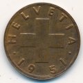 Швейцария 1 раппен 1951 год