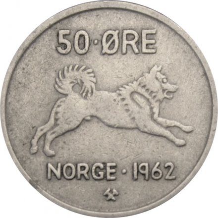 Норвегия 50 эре 1962 год