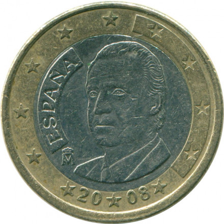 Испания 1 евро 2008 год - Хуан Карлос I