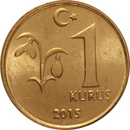 Турция 1 куруш 2015 год
