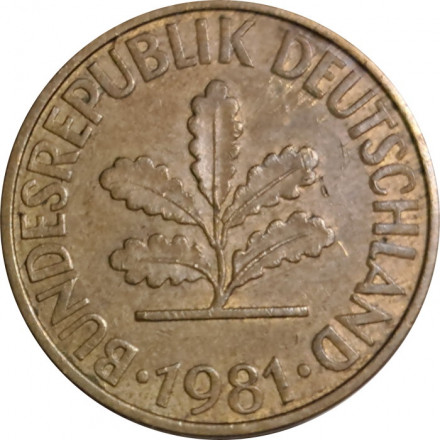 ФРГ 10 пфеннигов 1981 год (D)
