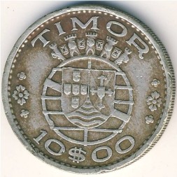 Монета Тимор 10 эскудо 1964 год