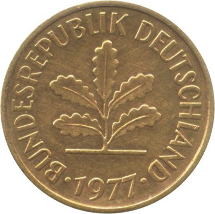 ФРГ 5 пфеннигов 1977 год - G
