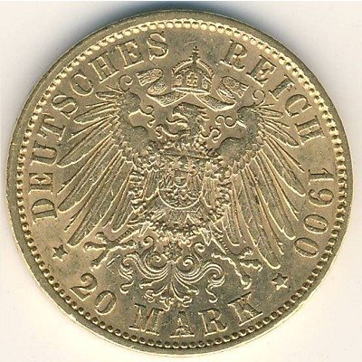 Бавария 20 марок 1900 год