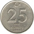 Турция 25 новых куруш 2005 год - Мустафа Кемаль Ататюрк