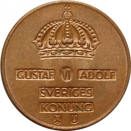 Швеция 2 эре 1970 год - Король Густав VI Адольф