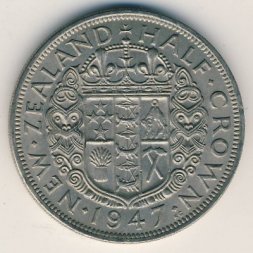 Новая Зеландия 1/2 кроны 1947 год
