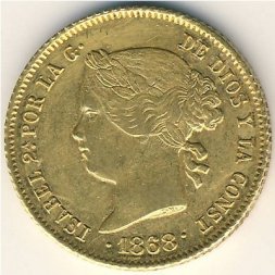 Филиппины 4 песо 1868 год