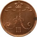 Финляндия 1 пенни 1892 год - Александр III - XF