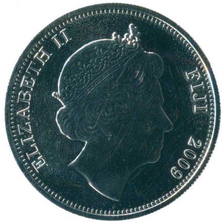 Фиджи 1 доллар 2009 год - Тропические рыбы - Оранжевошипая рыба-носорог