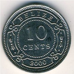 Белиз 10 центов 2000 год