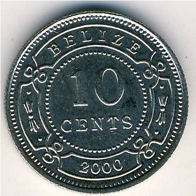 Белиз 10 центов 2000 год
